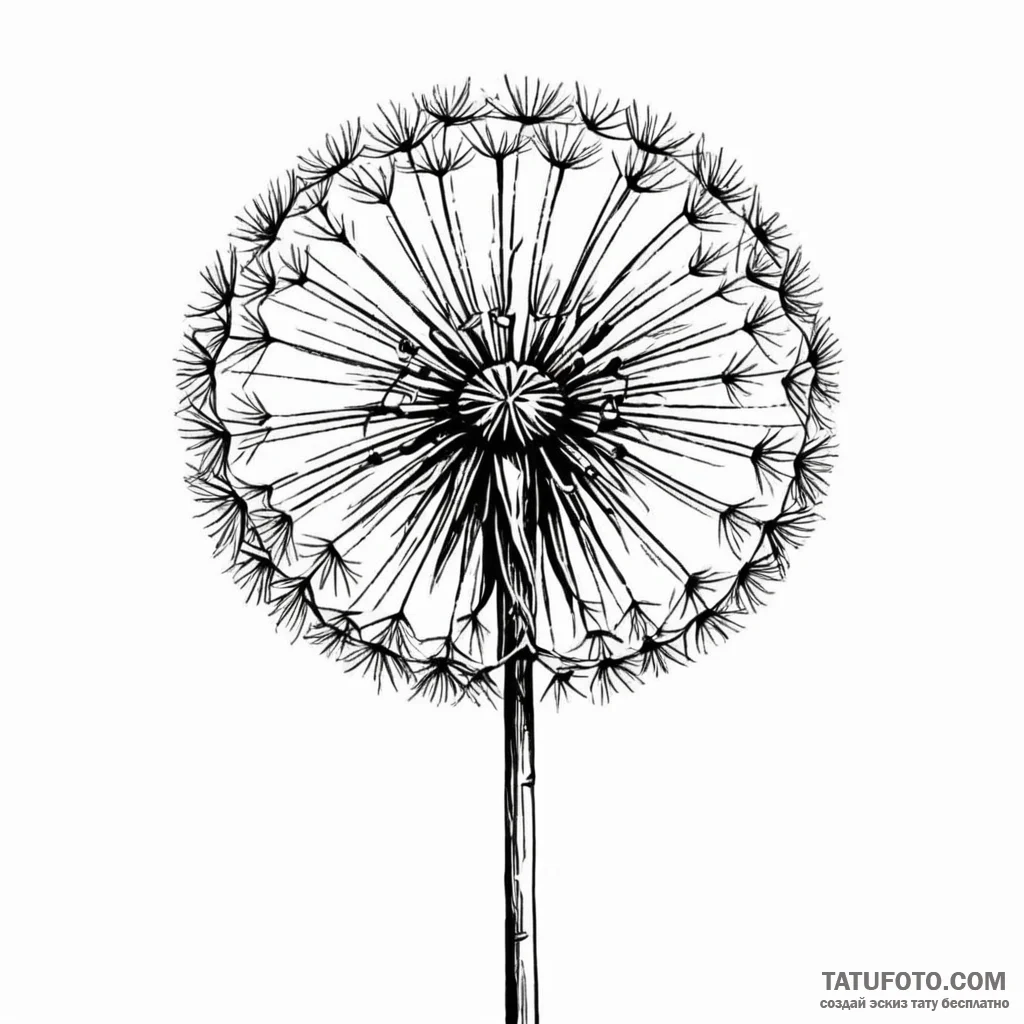 A dandelion clock (is there, but can be a clo… — эскиз тату (№1749799478_0, 13.06.2025 07:24) — Tatufoto.com