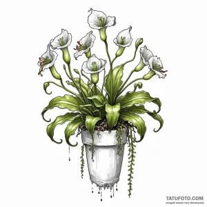 A carnivorous plant collection - эскиз тату (№1749799541_0, 13.06.2025 07:25) — Tatufoto.com