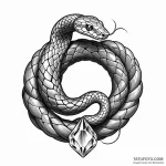 A snake coiled around a crystal — эскиз тату (№1749799804_0, 13.06.2025 07:30) — Tatufoto.com