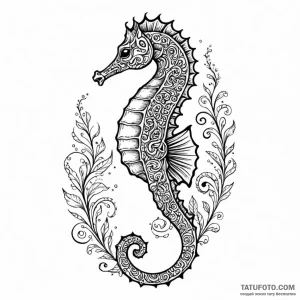 A seahorse with intricate patterns (is there,... - эскиз тату (№1749800001_0, 13.06.2025 07:33) — Tatufoto.com
