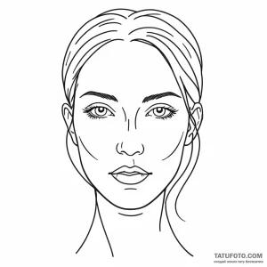 A single continuous line drawing of a face - эскиз тату (№1749800463_0, 13.06.2025 07:41) — Tatufoto.com