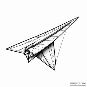 A paper airplane turning into a real plane - эскиз тату (№1749801446_0, 13.06.2025 07:57) — Tatufoto.com