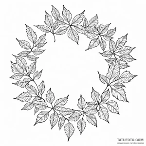 A pattern of falling autumn leaves - эскиз тату (№1749801962_0, 13.06.2025 08:06) — Tatufoto.com