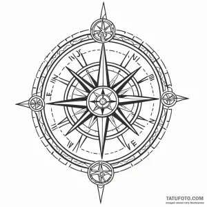A norse compass (vegvisir) - эскиз тату (№1749802095_0, 13.06.2025 08:08) — Tatufoto.com