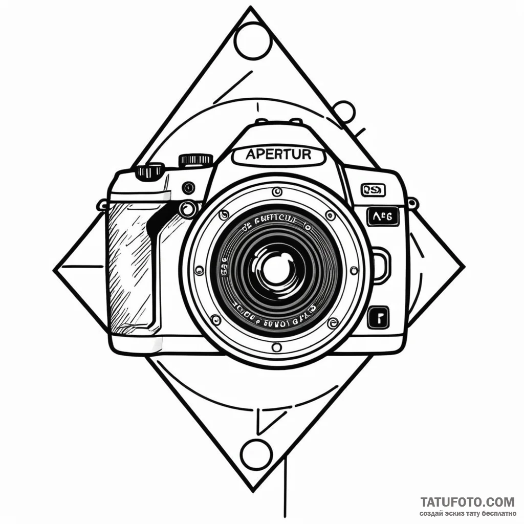 A camera aperture symbol - эскиз тату (№1749802551_0, 13.06.2025 08:15) — Tatufoto.com