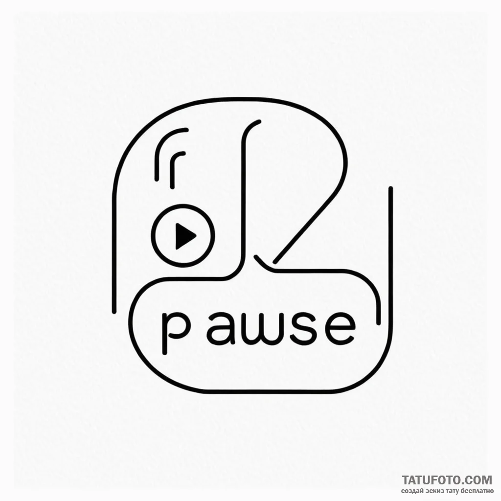 A pause/play/forward button trio - эскиз тату (№1749802616_0, 13.06.2025 08:16) — Tatufoto.com