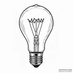 A vintage lightbulb filament glowing - эскиз тату (№1749802813_0, 13.06.2025 08:20) — Tatufoto.com