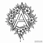 The anarchy symbol (is there, but can be styl… — эскиз тату (№1749803144_0, 13.06.2025 08:25) — Tatufoto.com