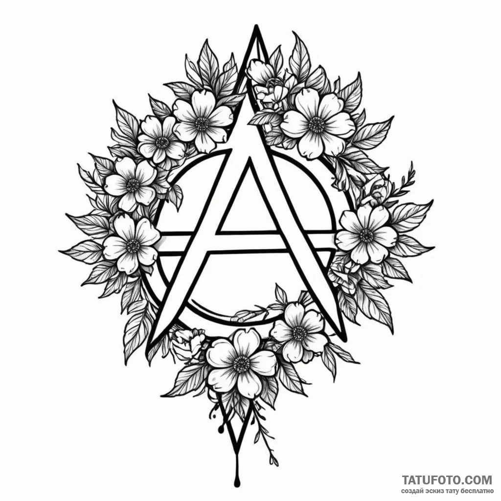 The anarchy symbol (is there, but can be styl... - эскиз тату (№1749803144_0, 13.06.2025 08:25) — Tatufoto.com