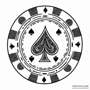 A poker chip - эскиз тату (№1749803409_0, 13.06.2025 08:30) — Tatufoto.com