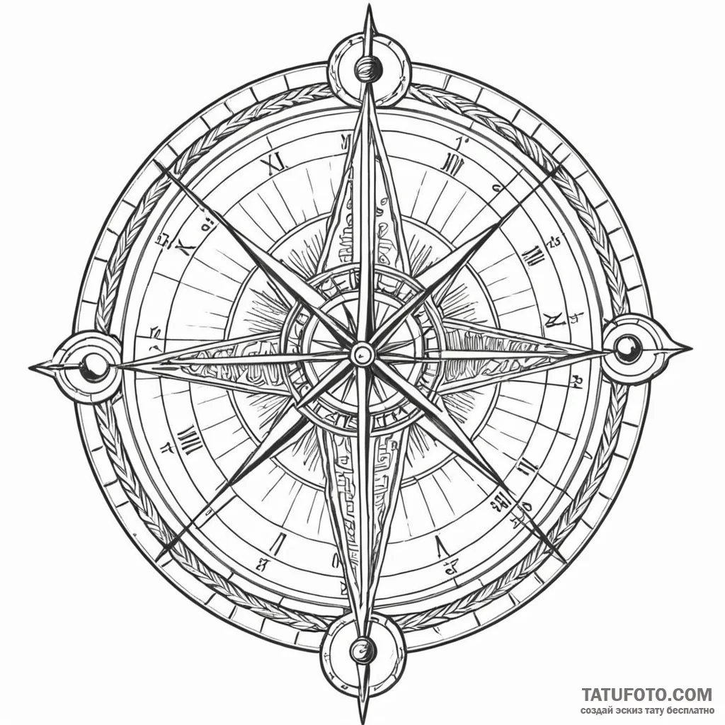 A sundial - эскиз тату (№1749803639_0, 13.06.2025 08:33) — Tatufoto.com