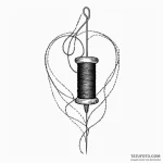 A sewing needle and thread — эскиз тату (№1749804092_0, 13.06.2025 08:41) — Tatufoto.com