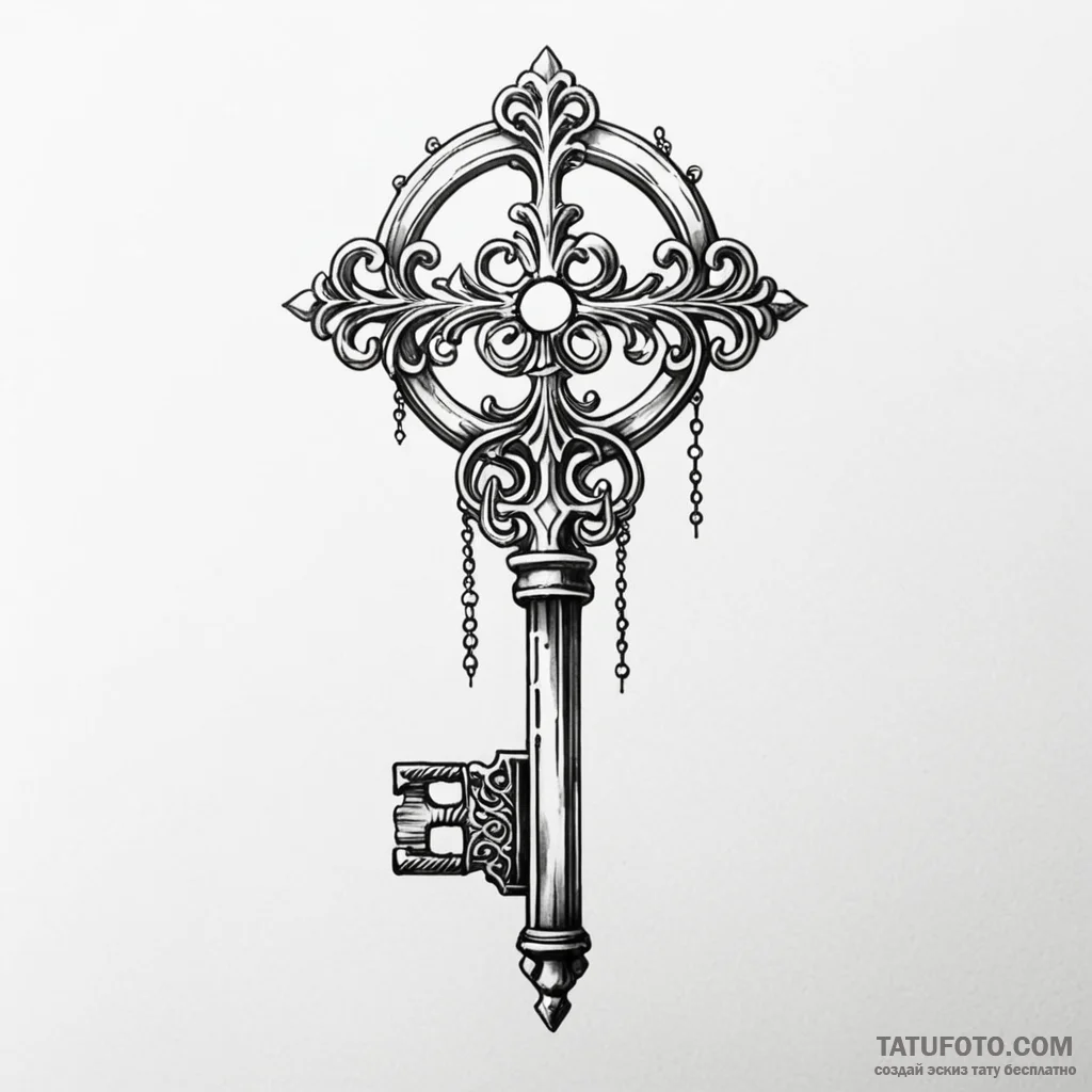 An old skeleton key - эскиз тату (№1749804221_0, 13.06.2025 08:43) — Tatufoto.com