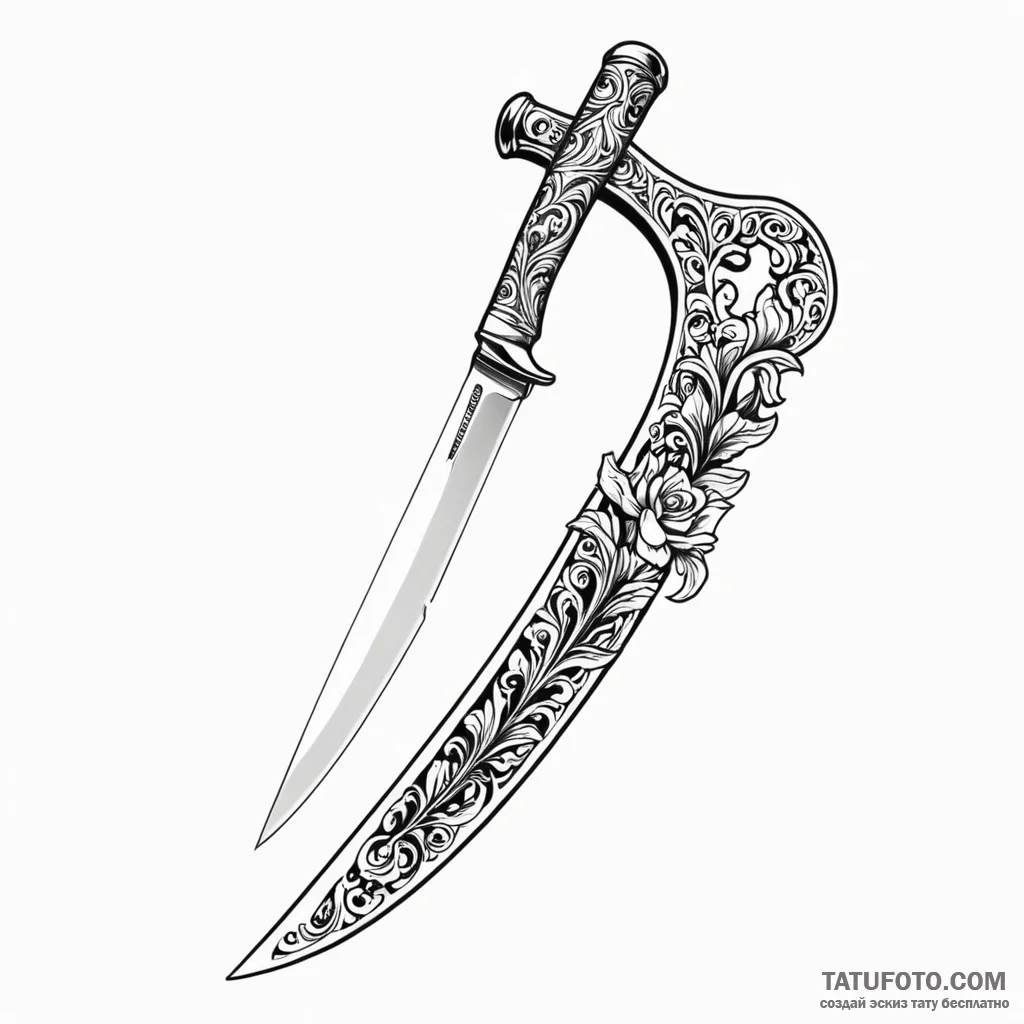 A straight razor (is there, but can be ornate... - эскиз тату (№1749804287_0, 13.06.2025 08:44) — Tatufoto.com