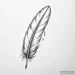 A bird feather turning into an ink quill — эскиз тату (№1749804418_0, 13.06.2025 08:46) — Tatufoto.com