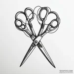 A pair of scissors cutting a string of fate — эскиз тату (№1749804483_0, 13.06.2025 08:48) — Tatufoto.com