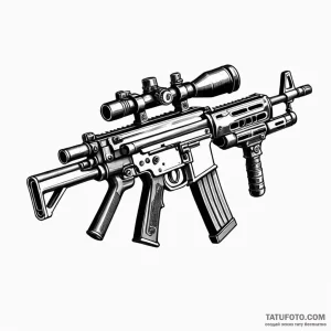 Machine gun - эскиз тату (№1749805209_0, 13.06.2025 09:00) — Tatufoto.com