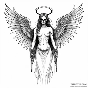 Angel of death — эскиз тату (№1749806722_0, 13.06.2025 09:25) — Tatufoto.com
