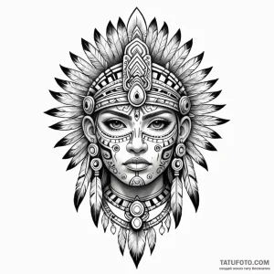Aztec — эскиз тату (№1749807375_0, 13.06.2025 09:36) — Tatufoto.com