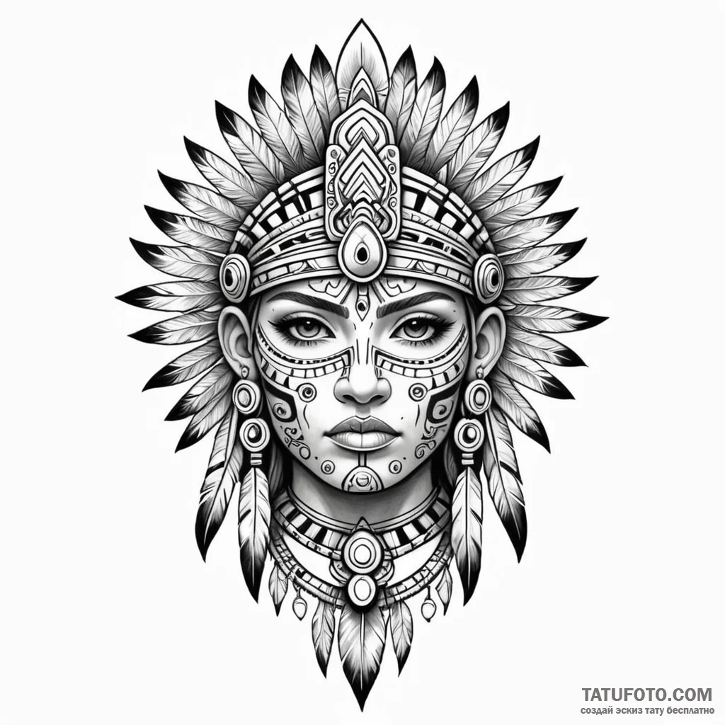 Aztec - эскиз тату (№1749807375_0, 13.06.2025 09:36) — Tatufoto.com