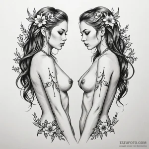 Twins - эскиз тату (№1749808803_0, 13.06.2025 10:00) — Tatufoto.com