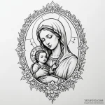 Mother of god — эскиз тату (№1749809009_0, 13.06.2025 10:03) — Tatufoto.com