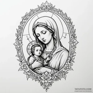 Mother of god - эскиз тату (№1749809009_0, 13.06.2025 10:03) — Tatufoto.com
