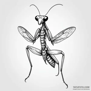 Praying mantis - эскиз тату (№1749809077_0, 13.06.2025 10:04) — Tatufoto.com