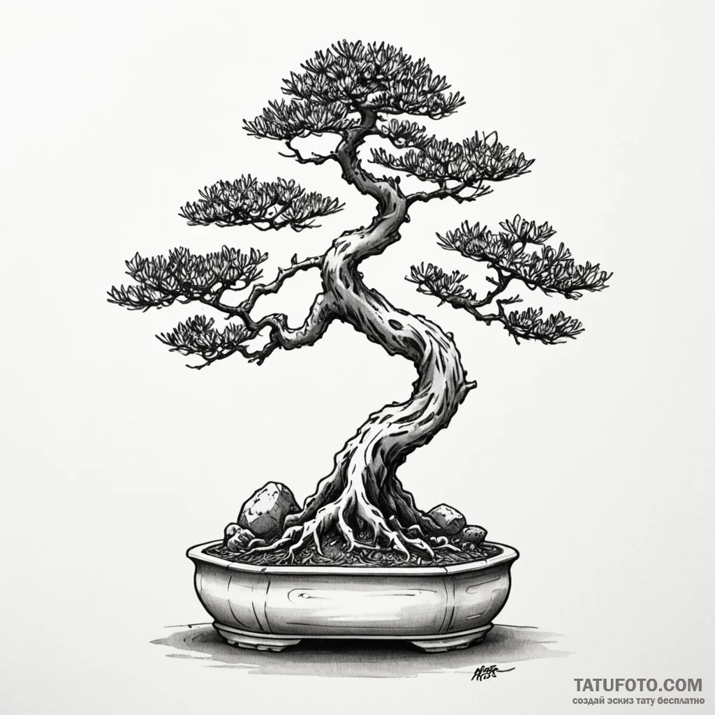 Bonsai - эскиз тату (№1749809276_0, 13.06.2025 10:07) — Tatufoto.com