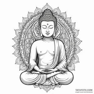 Buddha - эскиз тату (№1749809470_0, 13.06.2025 10:11) — Tatufoto.com
