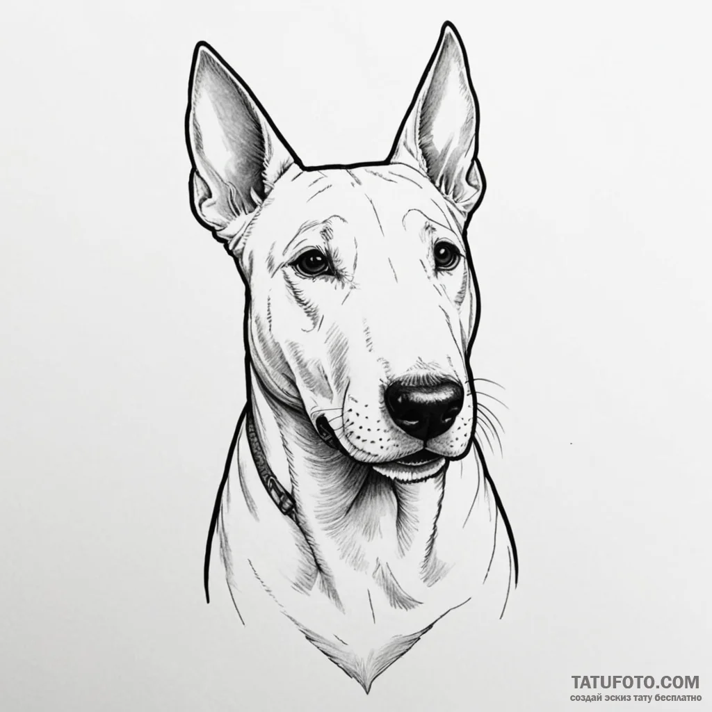 Bull terrier - эскиз тату (№1749809735_0, 13.06.2025 10:15) — Tatufoto.com