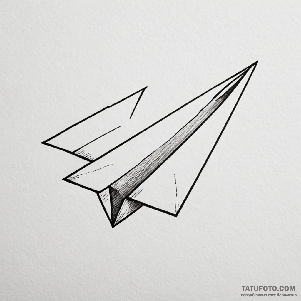 Paper airplane - эскиз тату (№1749809801_0, 13.06.2025 10:16) — Tatufoto.com