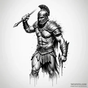 Gladiator - эскиз тату (№1749810343_0, 13.06.2025 10:25) — Tatufoto.com