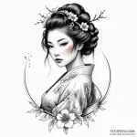 Geisha — эскиз тату (№1749810540_0, 13.06.2025 10:29) — Tatufoto.com
