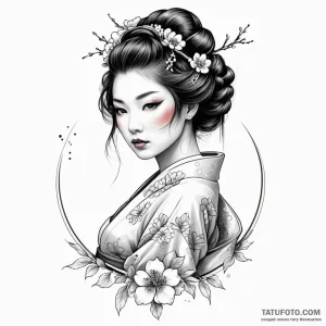 Geisha - эскиз тату (№1749810540_0, 13.06.2025 10:29) — Tatufoto.com
