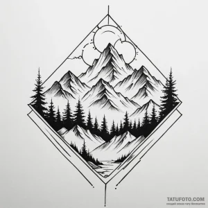 Mountains - эскиз тату (№1749810605_0, 13.06.2025 10:30) — Tatufoto.com