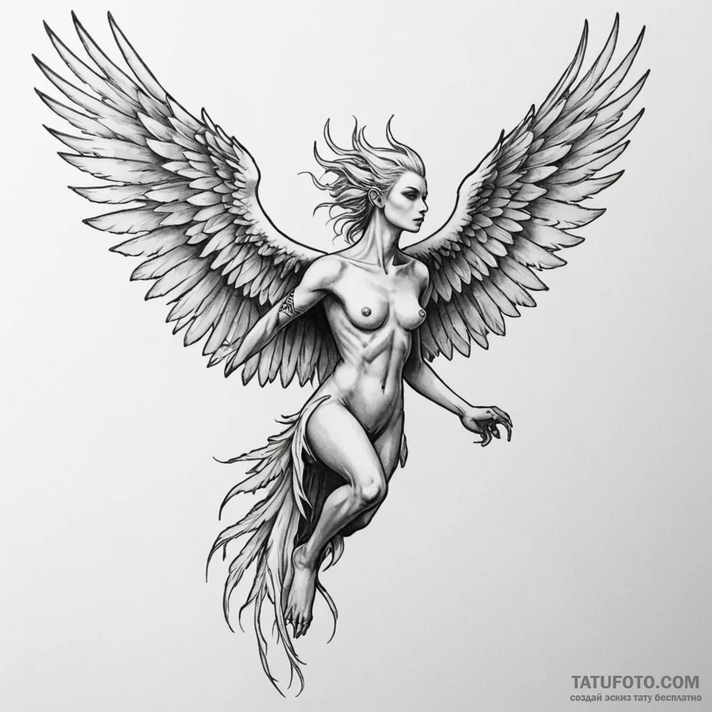 Harpy - эскиз тату (№1749810735_0, 13.06.2025 10:32) — Tatufoto.com