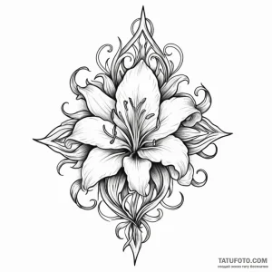 Heraldic lily - эскиз тату (№1749810932_0, 13.06.2025 10:35) — Tatufoto.com