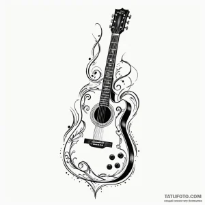 Guitar - эскиз тату (№1749811195_0, 13.06.2025 10:39) — Tatufoto.com