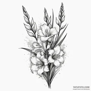 Gladiolus - эскиз тату (№1749811325_0, 13.06.2025 10:42) — Tatufoto.com