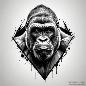 Gorilla - эскиз тату (№1749811460_0, 13.06.2025 10:44) — Tatufoto.com