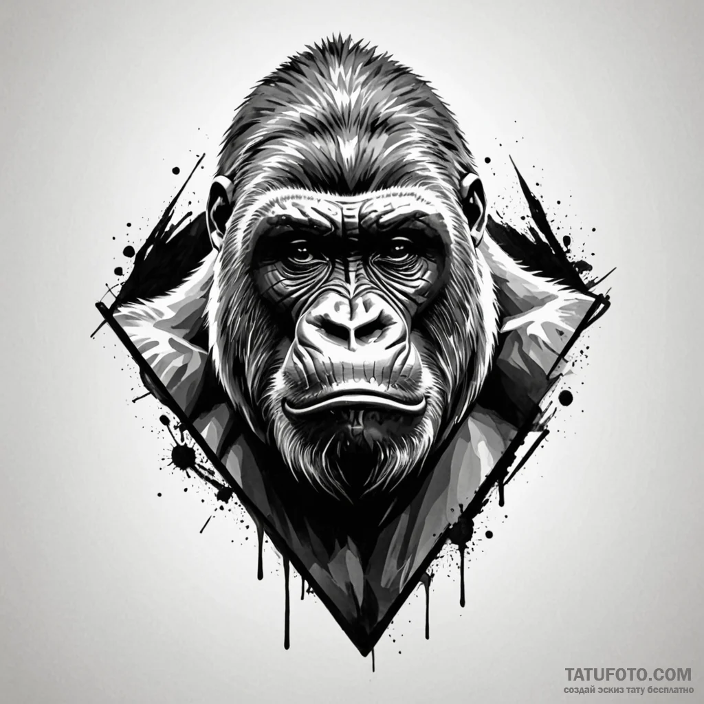 Gorilla - эскиз тату (№1749811460_0, 13.06.2025 10:44) — Tatufoto.com