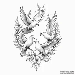 Doves - эскиз тату (№1749811590_0, 13.06.2025 10:46) — Tatufoto.com