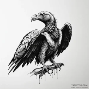 Vulture - эскиз тату (№1749811806_0, 13.06.2025 10:50) — Tatufoto.com