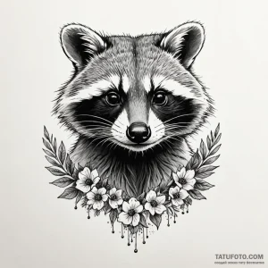Raccoon - эскиз тату (№1749812329_0, 13.06.2025 10:58) — Tatufoto.com