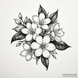 Jasmine - эскиз тату (№1749812533_0, 13.06.2025 11:02) — Tatufoto.com