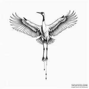 Crane - эскиз тату (№1749812803_0, 13.06.2025 11:06) — Tatufoto.com