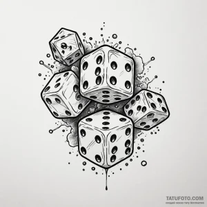 Dice - эскиз тату (№1749813139_0, 13.06.2025 11:12) — Tatufoto.com