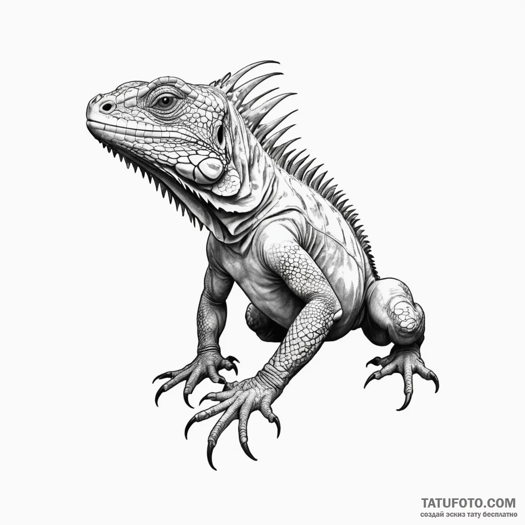 Iguana - эскиз тату (№1749813473_0, 13.06.2025 11:17) — Tatufoto.com
