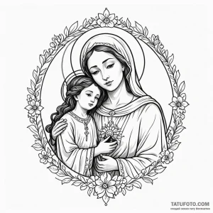 Icon of god mothers - эскиз тату (№1749813541_0, 13.06.2025 11:19) — Tatufoto.com